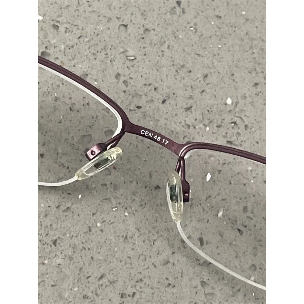 CEN ADP016 Eyeglasses 48-17-130 FRAMES ONLY BLK CEN Half Rim Purple bronze